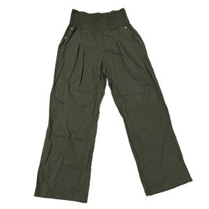 Wide Leg Super High Rise Summer Pants Women’s Medium Green